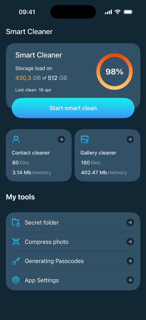 Mobile Threat Defense smart cleaner dashboard